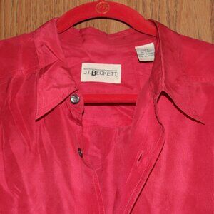 Men's Red J T Beckett 100% Silk Shirt